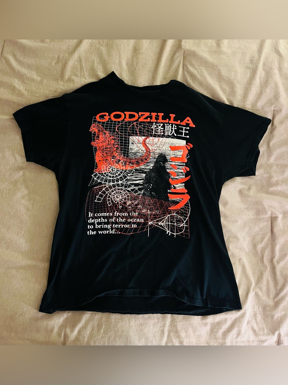 Godzilla Graphic Short Sleeve Tee - Black/Red